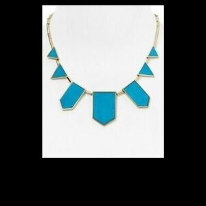 House of Harlow Turquoise Five Station Necklace gold